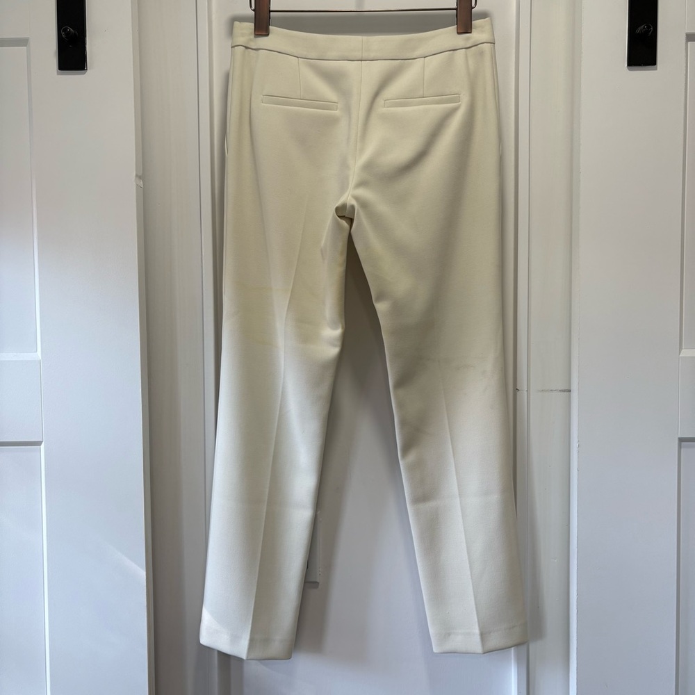 Ann Taylor Ivory Cream Stretch Slim Ankle Pants Size 6 - Picture 8 of 15